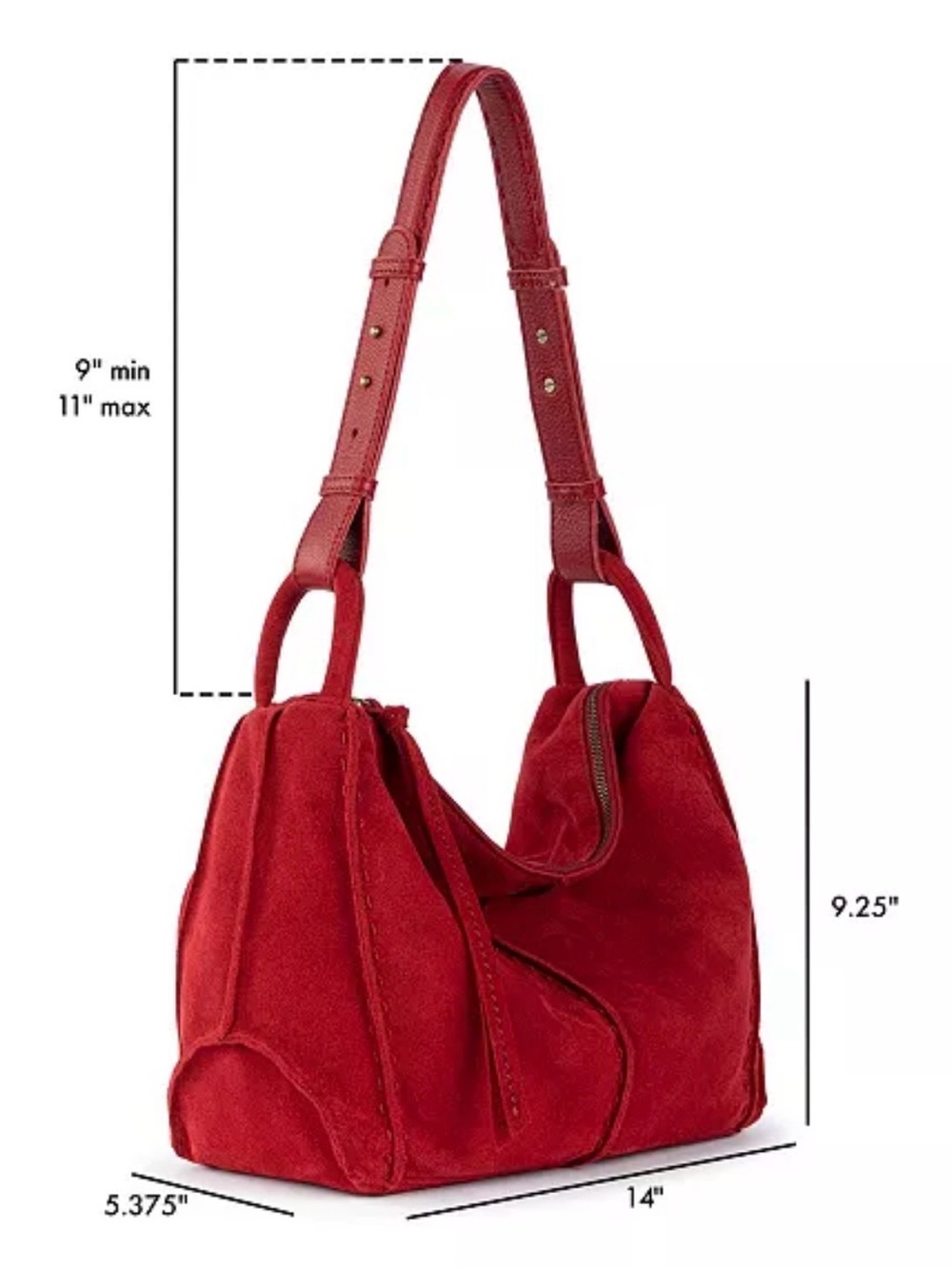 The Sak Los Feliz Hobo Bag Scarlet Red Suede Fall Ready 2026 - Picture 3 of 10